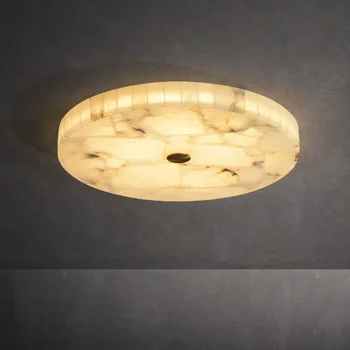 Light luxus teljesen réz led márvány mennyezeti lámpa modern új kínai kör alakú egyszerű tanulószoba folyosó hálószoba szoba lámpa