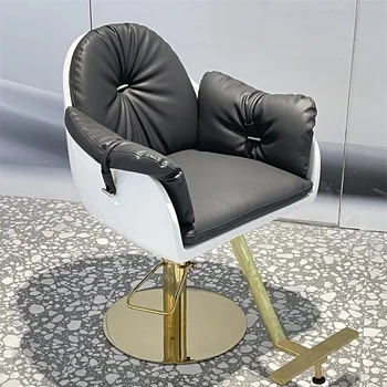 Luxus hordozható fodrászszék Hordozható tervezett szépségfodrászat Borbély szék forgatható retro Silla De Barbero szalonbútor