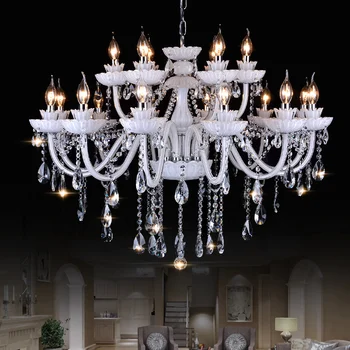 Modern fehér csillár K9 kristály függőlámpa mennyezetre hálószoba nappali étkező Moder lakberendezés Felfüggesztés lámpatest