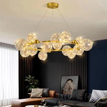 Modern lakberendezési led lámpák függőlámpák a nappaliba Csillárok étkezőbe lógó könnyű beltéri világítás
