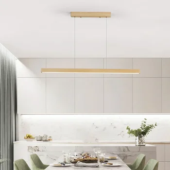 Modern LED fa függőlámpa lakberendezéshez Irodai étkező hálószoba függő lámpák Függő beltéri világítótestek