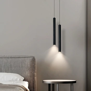 Modern minimalista függőlámpák Nordic Simple nappali éjjeli világítás LED hengeres hosszú cső hosszú kis világítótestek