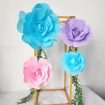 Nagy rózsa PE hab virágok Esküvői virágfal hátterek Dekor Óvoda fali dekoráció Fleur Artificielle Mariage Boda Rosa Flore