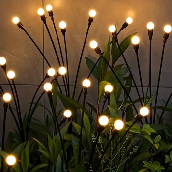 Napelemes LED fény Kültéri kerti dekoráció Tájfények Tűzijáték Szentjánosbogár Gyeplámpák Vidéki ház terasz Erkély Dekor lámpa