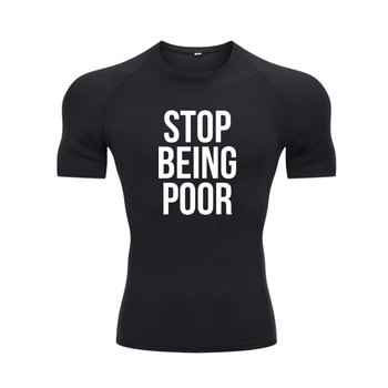 Ne légy szegény póló Pamut alkalmi póló Elterjedt férfi pólók Alkalmi Harajuku karácsonyi pólók Férfiak