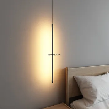 Nordic Creative LED Line Hosszú csillár Egyszerű nappali hálószoba Hálószoba Éjjeli háttér Fal Művészi hangulat Világítótest
