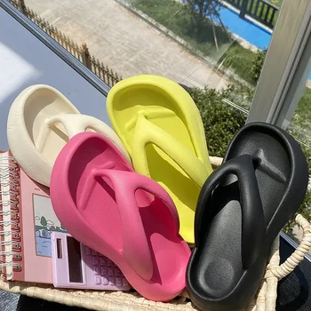 Női flip flop platform Kényelmes, csúszásmentes beltéri kültéri cukorka színű papucsok Nyaralás strandcipő Zuhanypapucs Nők