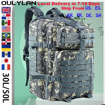 OULYLAN hátizsák Camping taktikai hátizsák 30L/50L kültéri vadász hátizsákok nylon vízálló katonai hátizsák horgásztáska