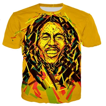 Rapper Bob Marley 3D nyomtatott póló Férfiak/nők Új nyári divat Hot Sale Cool Casual Style Streetwear Hip Hop felsők