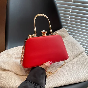 Retro klip Crossbody táskák Pénztárca Kiváló minőségű bőr női estélyi táska táska táska divatmárka Kis válltáska Luxus felső kézitáska