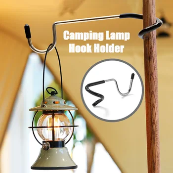 rozsdamentes acél lámpás rúdhorgok hordozható sátor könnyű állványtartó lámpatartó Akasztó vadászat HorgászlámpásKültéri kempingeszközök
