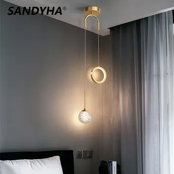 SANDYHA Modern minimalista kreatív csillár művészet Csillagos függő fény Luxus hálószoba éjjeli tanulmány Hosszú vonal Kis függő lámpa