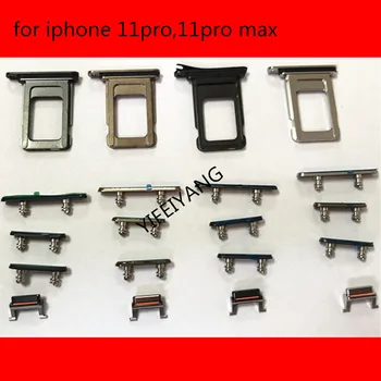  Sim kártyatálca hangerőgombjának gombja Bekapcsológomb, Be Ki gomb, Némítás kapcsoló, eredeti, iPhone 11 Pro Max készülékhez, 10 készlet/tétel