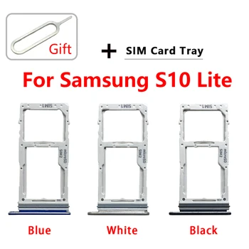  SIM-kártyatálcatartó Samsung S10 Lite G770F G770F / D G770 telefonhoz Új Dual SIM chip fiók SD kártyatálca adapter nyílás