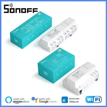  SONOFF SPM-Main / 4Relé halmozható teljesítménymérő WiFi intelligens túlterhelés elleni védelem Metaadatok figyelése Villamosenergia-statisztika APP ellenőrzés