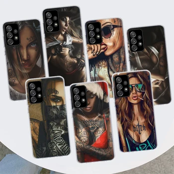  szexi ujjú tetováló lányok hűvös telefontok Samsung Galaxy A51 A71 A50 A70 A40 A30 A20E A10 A41 A31 A21S A11 A01 A6 A8 + A7 A9