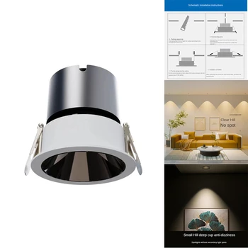 tükröződésmentes LED spotlámpa szabályozható süllyesztett mélyvilágító 7W alumínium étkező üzlet iroda hálószoba világítás