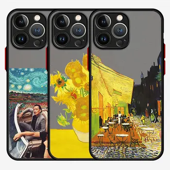 Van Gogh Starry COOL art tok Apple iPhone 11 Pro XS X XR 8 Plus SE 12 Mini 14 15 Pro Max 13 7 6S tok Funda ütésálló