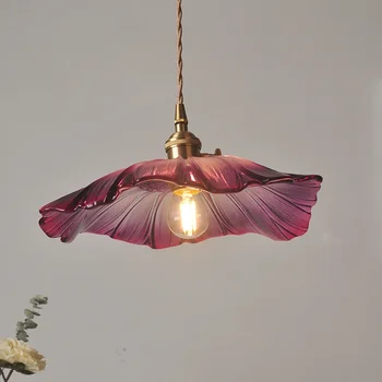 Vintage függőlámpák Virágüveg függő lámpák Lakberendezés világítás Nappali hálószoba éjjeli lámpatest Beltéri üzlet