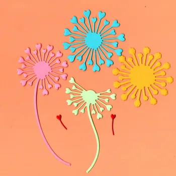 Virág pitypang fémvágó szerszámsablon DIY dombornyomáshoz papír fotóalbum ajándékkártya készítés scrapbooking kézműves meghal