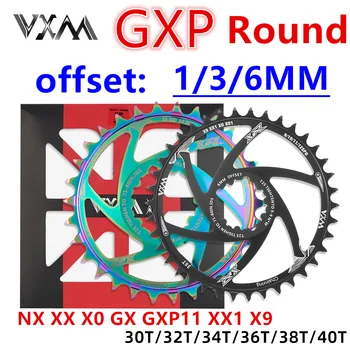 VXM GXP keskeny szélességű lánc 1/3/6mm hajtókar készlet kerékpár lánc 30T 32T 34T 36T 38T 40T kerékpár MTB GXP XX1 X9 XO X01 CNC kerékpár alkatrészekhez