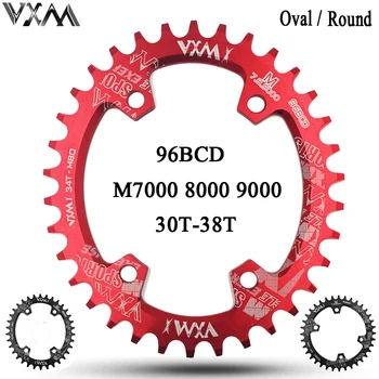 VXM kerek ovális 96BCD MTB kerékpár lánckerék hegyi kerékpárok 30T 32T 34T 36T 38T hajtókar foglemez alkatrészek M7000 M8000 M9000