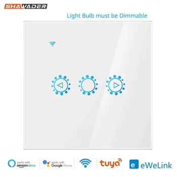 Wifi Tuya Ewelink Light Dimmer fali kapcsoló Touch Glass Panel Time vezeték nélküli távirányító Smartlife Alexa Google Home