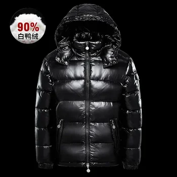 Winter New fényes kabát férfi és női pufferdzseki kapucnis plus size kabát sűrített meleg kabát liba pehely