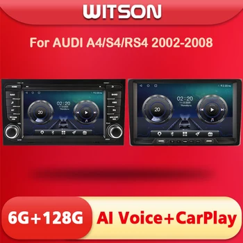 WITSON AI VOICE Android 12 érintőképernyő AUDI A4 S4 RS4 2004 2005 2006 2007 2008 Autórádió 6RAM 128ROM automatikus sztereó GPS