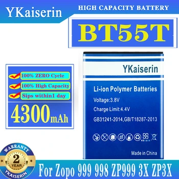YKaiserin 4300mAh BT55T BT55S akkumulátor ZOPO 999 998 9530 9520 3X ZP998 ZP999 ZP3X ZP9520 ZP9530 Batteria + követési szám