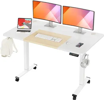  Állítható magasságú elektromos állóasztal, 55 x 28 hüvelykes ülőállvány íróasztal memóriavezérlővel, ergonomikus álló íróasztal