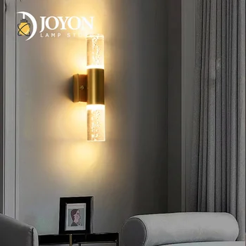 Új fény Luxus posztmodern buborék kristály fali lámpa Egyszerű nappali hálószoba éjjeli lámpa TV fali háttér Dekor