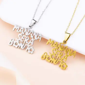 Új Karol G nyaklánc Manana Sera Bonito Bichota Merch Kiváló rozsdamentes acél medál nőknek Lányok rajongói ajándék