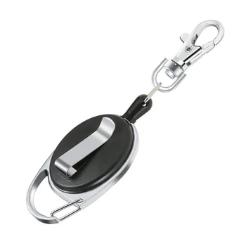 Új övcsipesz kulcstartó fém Erős és tartós tényleges biztonsági passzok övcsipesz fekete ezüst Enyhe eltérés